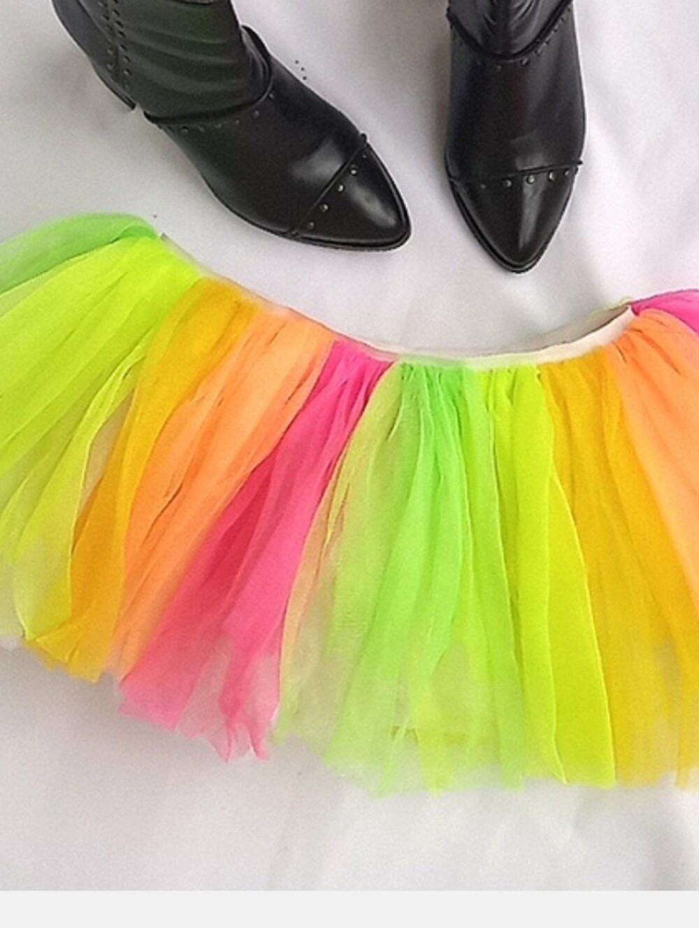 Neon Multi-Color Tulle Skirt - Women